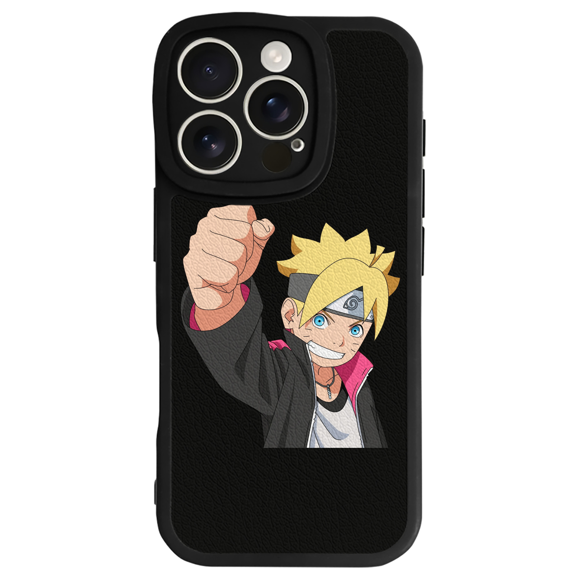 （画像用） NARUTO -ナルト- うずまき ボルト Uzumaki Boruto 【iPhone 16シリーズ対応】シリコンスマホケース（レザー調） 材質：シリコン